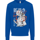Japanese Kitsune Paranormal Fox Kids Sweatshirt Jumper Royal Blue