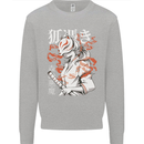 Japanese Kitsune Paranormal Fox Kids Sweatshirt Jumper Sports Grey