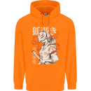 Japanese Kitsune Paranormal Fox Mens 80% Cotton Hoodie Orange