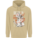 Japanese Kitsune Paranormal Fox Mens 80% Cotton Hoodie Sand