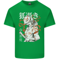 Japanese Kitsune Paranormal Fox Mens Cotton T-Shirt Tee Top Irish Green