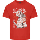 Japanese Kitsune Paranormal Fox Mens Cotton T-Shirt Tee Top Red