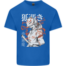 Japanese Kitsune Paranormal Fox Mens Cotton T-Shirt Tee Top Royal Blue