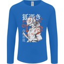 Japanese Kitsune Paranormal Fox Mens Long Sleeve T-Shirt Royal Blue