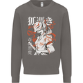Japanese Kitsune Paranormal Fox Mens Sweatshirt Jumper Charcoal