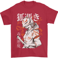 Japanese Kitsune Paranormal Fox Mens T-Shirt 100% Cotton Red