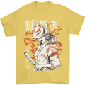 Japanese Kitsune Paranormal Fox Mens T-Shirt 100% Cotton Yellow