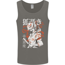Japanese Kitsune Paranormal Fox Mens Vest Tank Top Charcoal