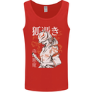 Japanese Kitsune Paranormal Fox Mens Vest Tank Top Red