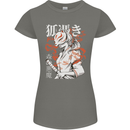 Japanese Kitsune Paranormal Fox Womens Petite Cut T-Shirt Charcoal