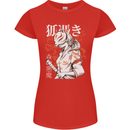 Japanese Kitsune Paranormal Fox Womens Petite Cut T-Shirt Red
