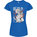 Japanese Kitsune Paranormal Fox Womens Petite Cut T-Shirt Royal Blue
