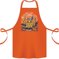 Japanese Octopus Drummer Drumming Drums Cotton Apron 100% Organic Orange