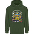 Japanese Octopus Drummer Drumming Drums Mens 80% Cotton Hoodie Forest Green