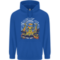 Japanese Octopus Drummer Drumming Drums Mens 80% Cotton Hoodie Royal Blue