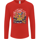 Japanese Octopus Drummer Drumming Drums Mens Long Sleeve T-Shirt Red