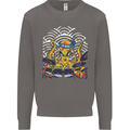 Japanese Octopus Drummer Drumming Drums Mens Sweatshirt Jumper Charcoal