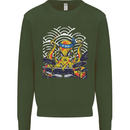 Japanese Octopus Drummer Drumming Drums Mens Sweatshirt Jumper Forest Green