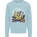 Japanese Octopus Drummer Drumming Drums Mens Sweatshirt Jumper Light Blue
