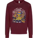 Japanese Octopus Drummer Drumming Drums Mens Sweatshirt Jumper Maroon