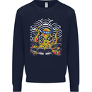 Japanese Octopus Drummer Drumming Drums Mens Sweatshirt Jumper Navy Blue