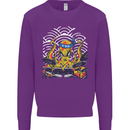 Japanese Octopus Drummer Drumming Drums Mens Sweatshirt Jumper Purple