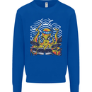 Japanese Octopus Drummer Drumming Drums Mens Sweatshirt Jumper Royal Blue