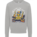 Japanese Octopus Drummer Drumming Drums Mens Sweatshirt Jumper Sports Grey