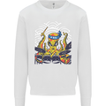 Japanese Octopus Drummer Drumming Drums Mens Sweatshirt Jumper White