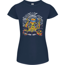 Japanese Octopus Drummer Drumming Drums Womens Petite Cut T-Shirt Navy Blue