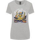 Japanese Octopus Drummer Drumming Drums Womens Wider Cut T-Shirt Sports Grey