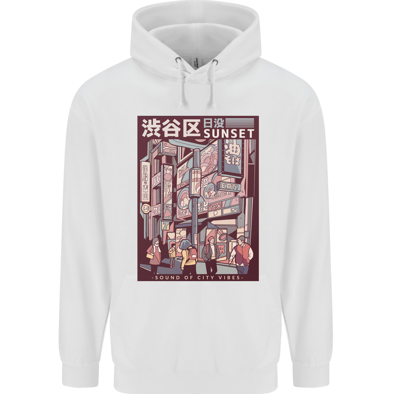 Japanese Sound of City Vibes Japan Childrens Kids Hoodie White
