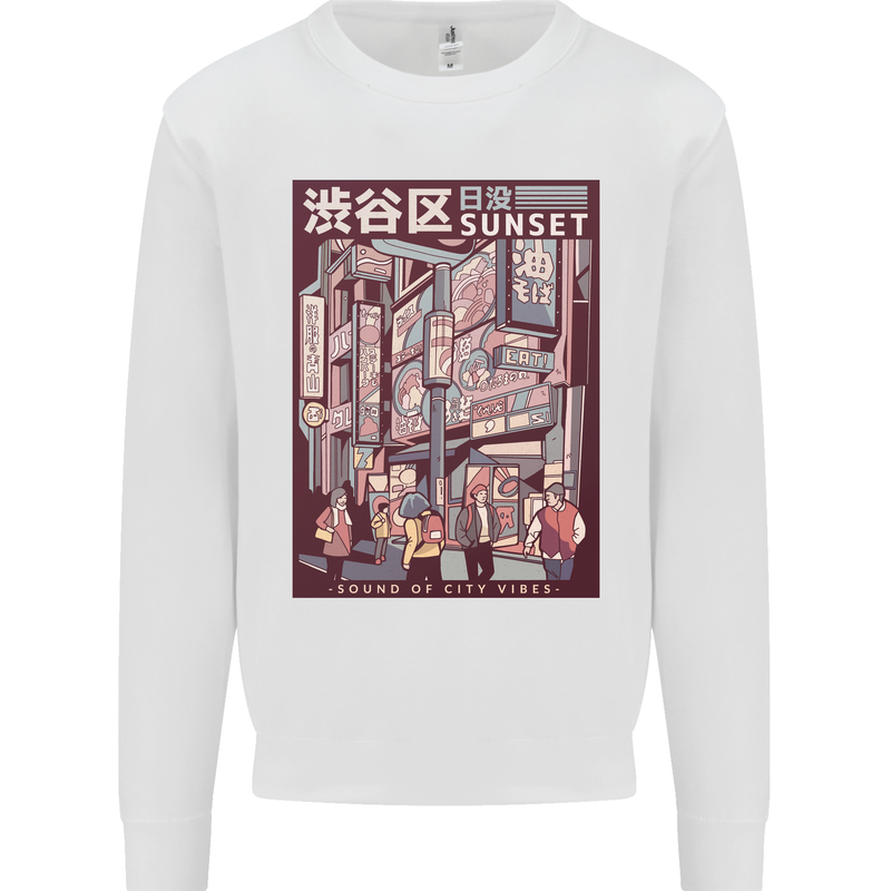 Japanese Sound of City Vibes Japan Kids Sweatshirt Jumper White