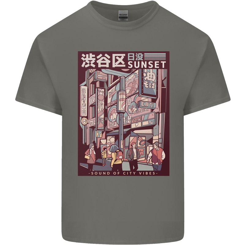 Japanese Sound of City Vibes Japan Kids T-Shirt Childrens Charcoal