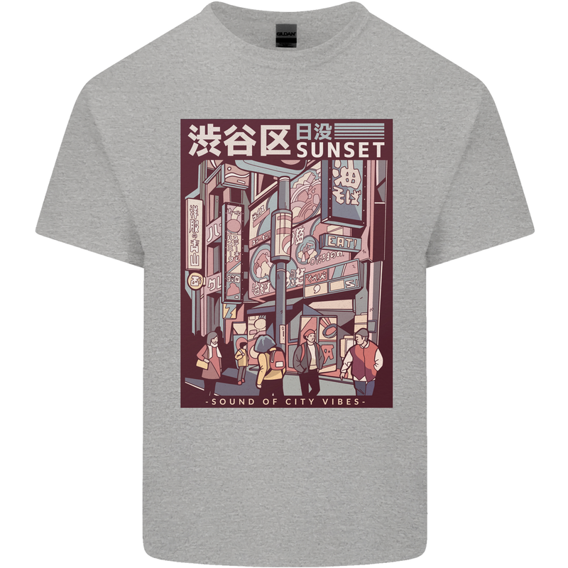 Japanese Sound of City Vibes Japan Kids T-Shirt Childrens Sports Grey