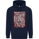 Japanese Sound of City Vibes Japan Mens 80% Cotton Hoodie Navy Blue