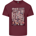 Japanese Sound of City Vibes Japan Mens Cotton T-Shirt Tee Top Maroon