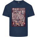 Japanese Sound of City Vibes Japan Mens Cotton T-Shirt Tee Top Navy Blue