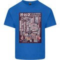 Japanese Sound of City Vibes Japan Mens Cotton T-Shirt Tee Top Royal Blue