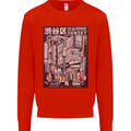 Japanese Sound of City Vibes Japan Mens Sweatshirt Jumper Bright Red