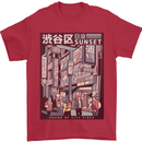 Japanese Sound of City Vibes Japan Mens T-Shirt Cotton Gildan Red