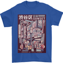 Japanese Sound of City Vibes Japan Mens T-Shirt Cotton Gildan Royal Blue