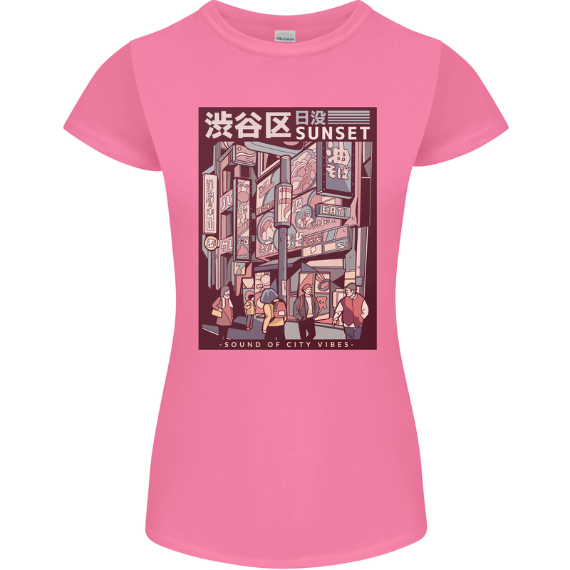 Japanese Sound of City Vibes Japan Womens Petite Cut T-Shirt Azalea