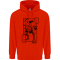 Japanese T-Rex Ninja MMA Mixed Martial Arts Childrens Kids Hoodie Bright Red