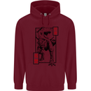 Japanese T-Rex Ninja MMA Mixed Martial Arts Childrens Kids Hoodie Maroon