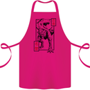 Japanese T-Rex Ninja MMA Mixed Martial Arts Cotton Apron 100% Organic Pink