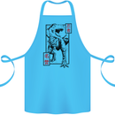 Japanese T-Rex Ninja MMA Mixed Martial Arts Cotton Apron 100% Organic Turquoise