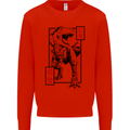 Japanese T-Rex Ninja MMA Mixed Martial Arts Kids Sweatshirt Jumper Bright Red