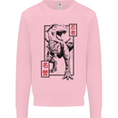 Japanese T-Rex Ninja MMA Mixed Martial Arts Kids Sweatshirt Jumper Light Pink