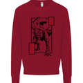 Japanese T-Rex Ninja MMA Mixed Martial Arts Kids Sweatshirt Jumper Red